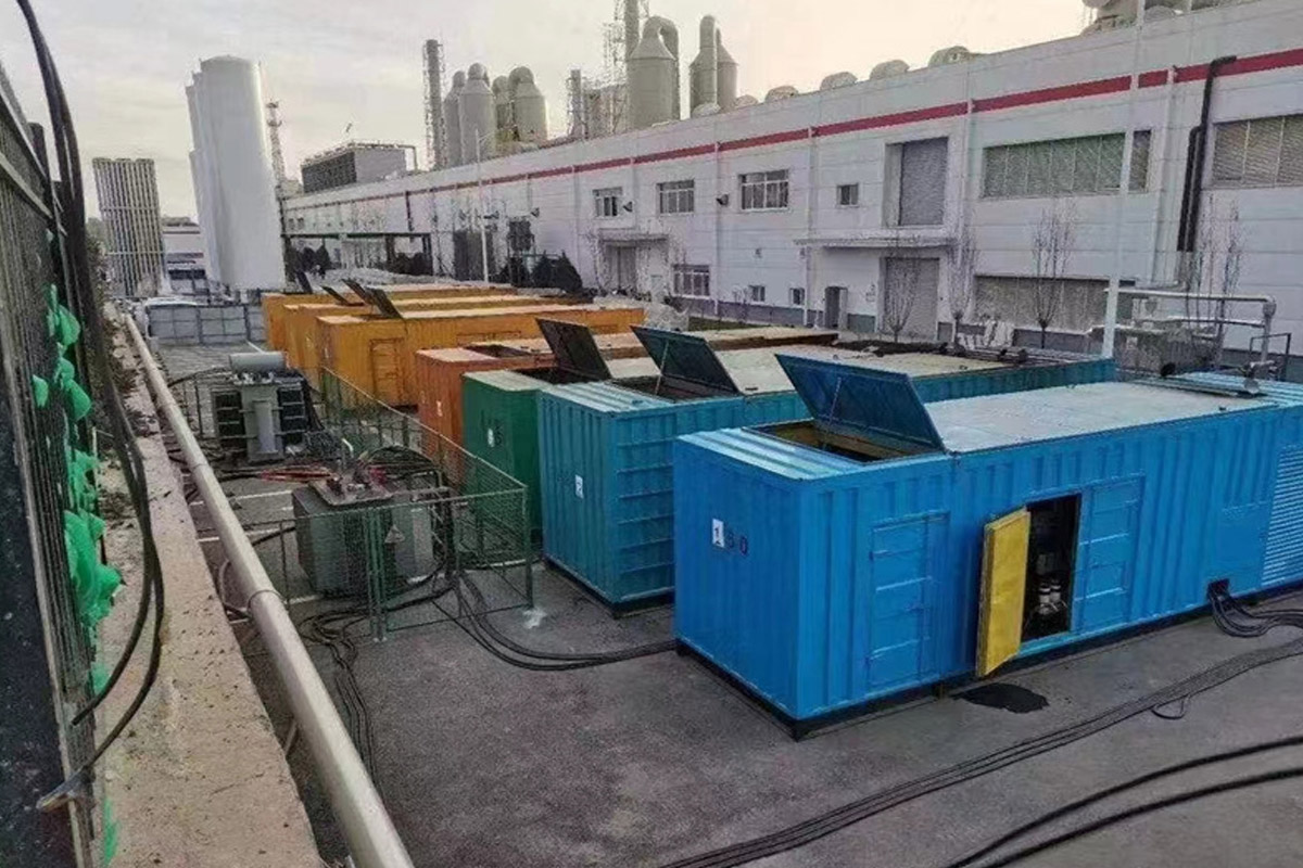崇左发电机租赁施工现场